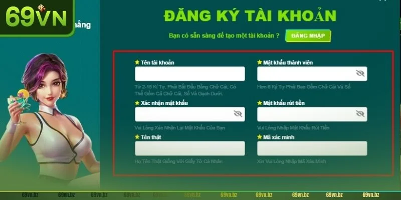 Đăng Ký 69VN: Chi Tiết Chỉ Dẫn Đăng Ký Dễ Hiểu, Nhanh Gọn 2 Chi tiết thao tác đăng ký 69VN dành cho hội viên mới.