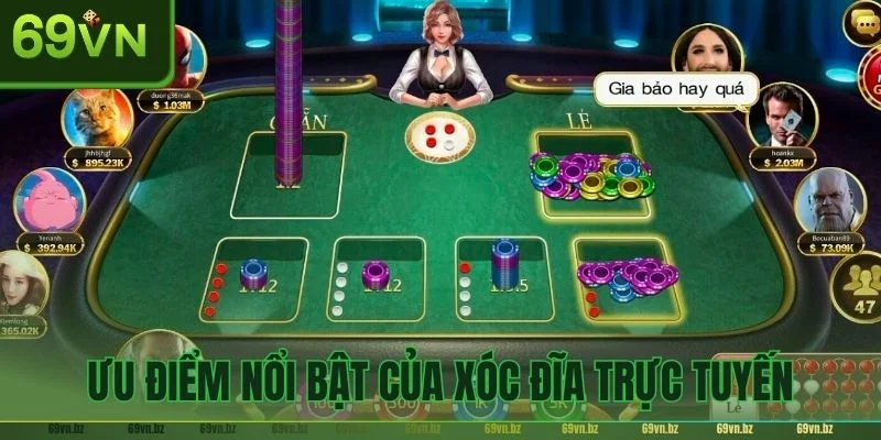 Xóc đĩa trực tuyến của 69VN gây sốt bởi loạt tính năng vượt trội.